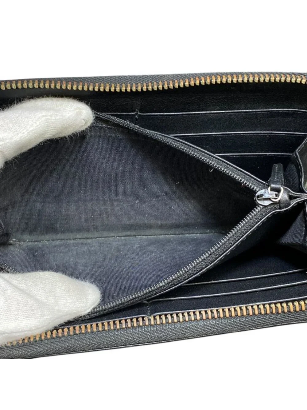 Gucci Micro Guccissima Wallet Zip Around Logo Leather Black Sophistication - Picture 8 of 9